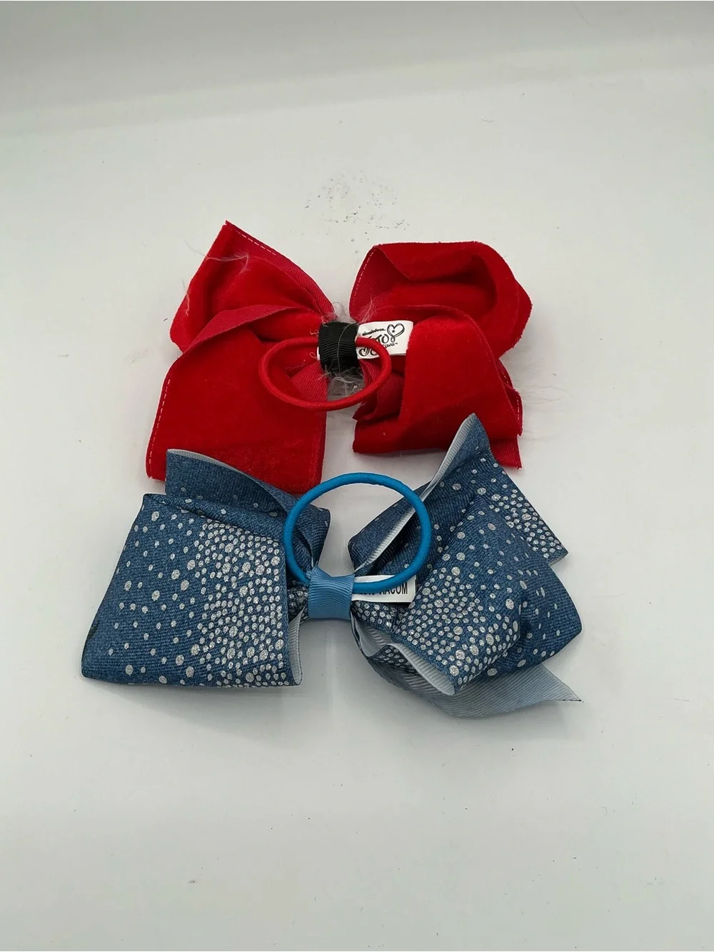 Girls hair bow set 8 medium size bows and 2 medium sizeponytail holders